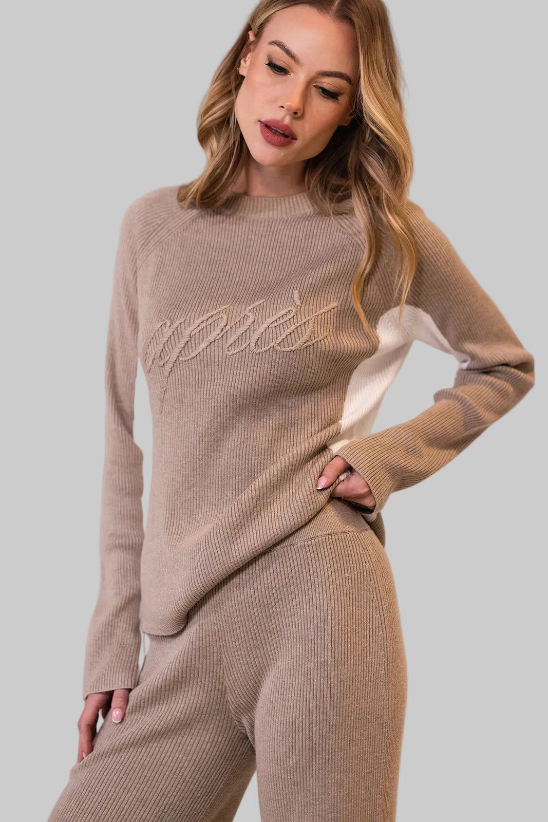 Après Chalet Ribbed Knit Set — Champagne – Après Actif