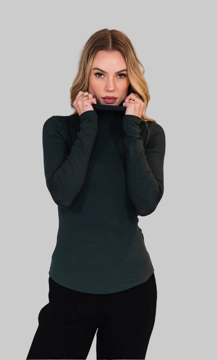 Timeless Ribbed Turtleneck | Ultra-Soft Rayon/Spandex Blend | Slim