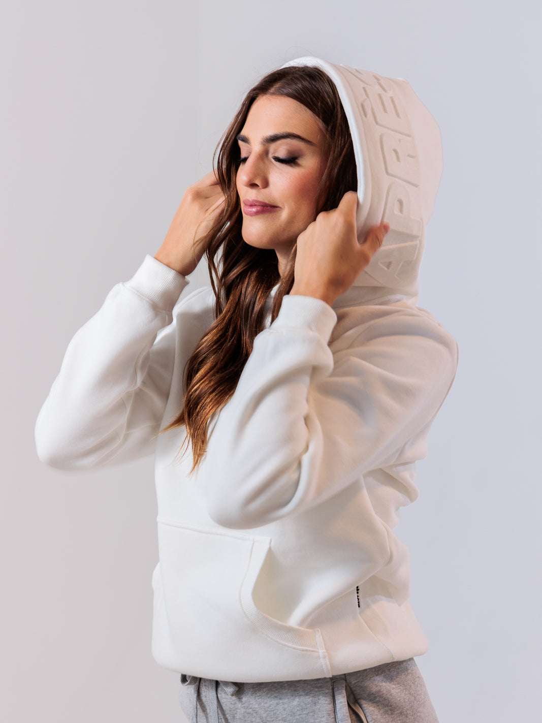 Embossed Hoodie — White