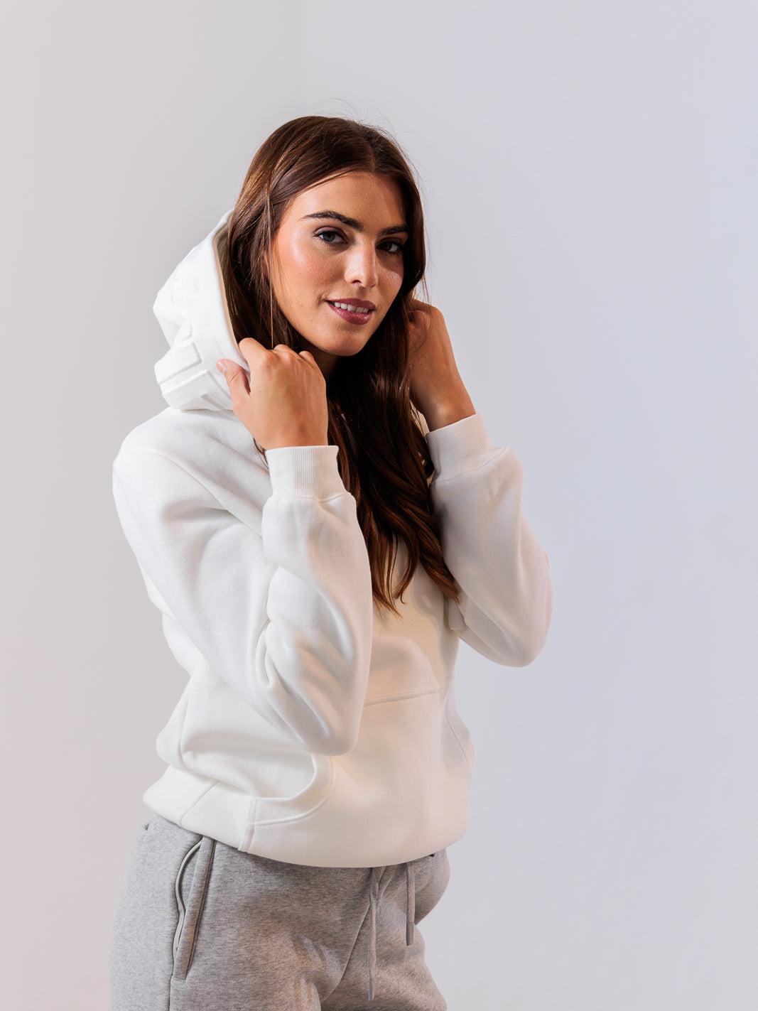 Embossed Hoodie — White