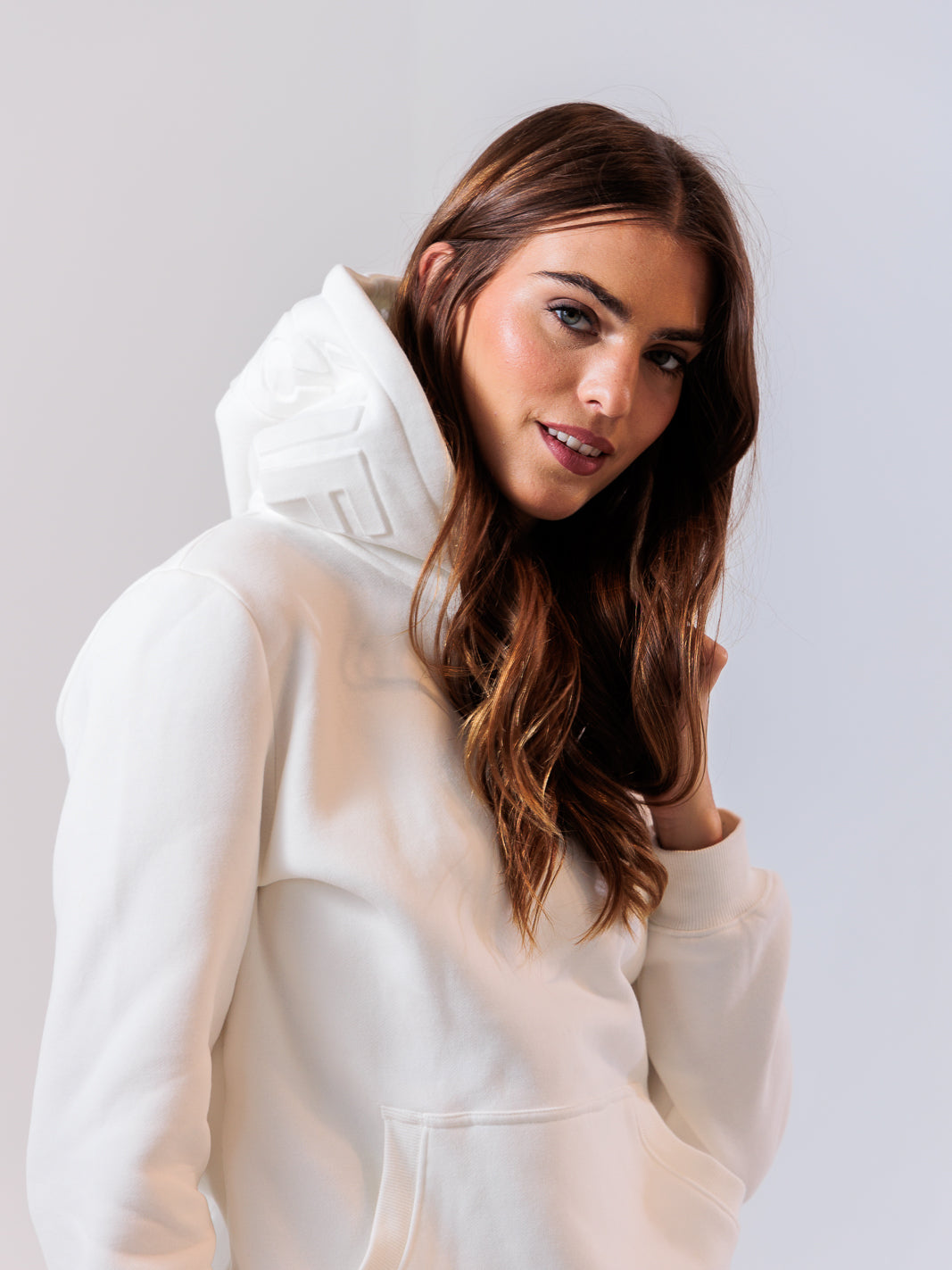 Embossed Hoodie — White
