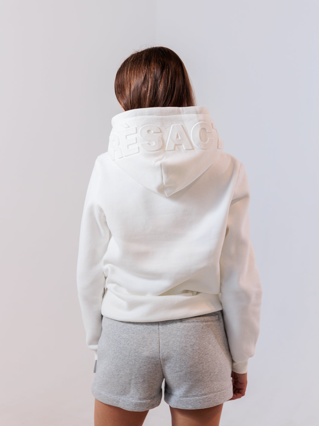 Embossed Hoodie — White