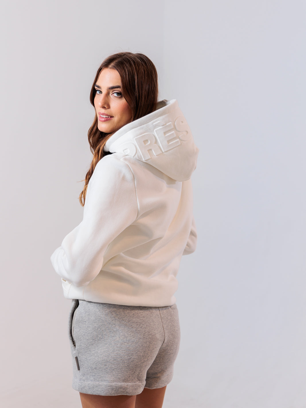 Embossed Hoodie — White
