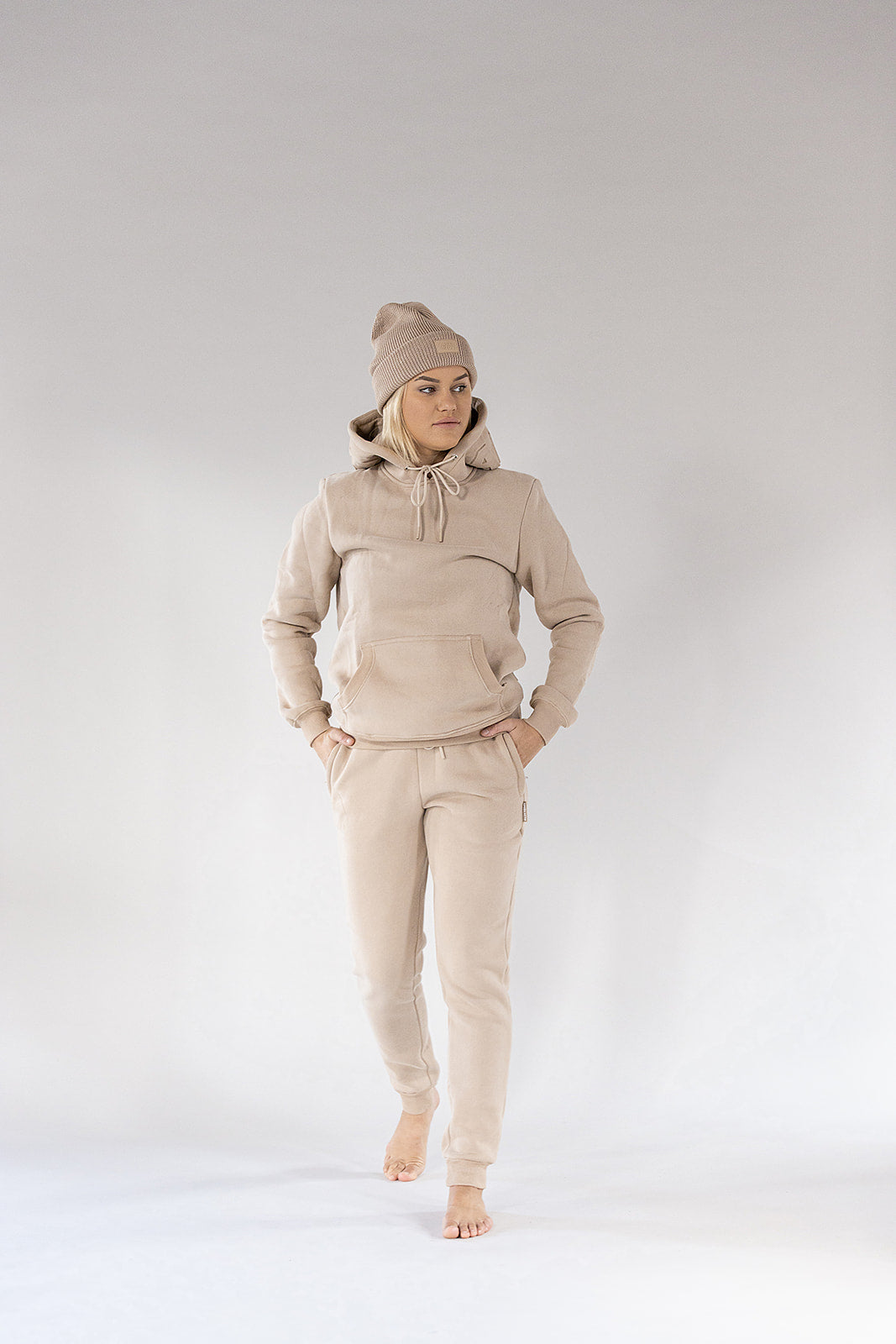 Embossed Hoodie — Champagne