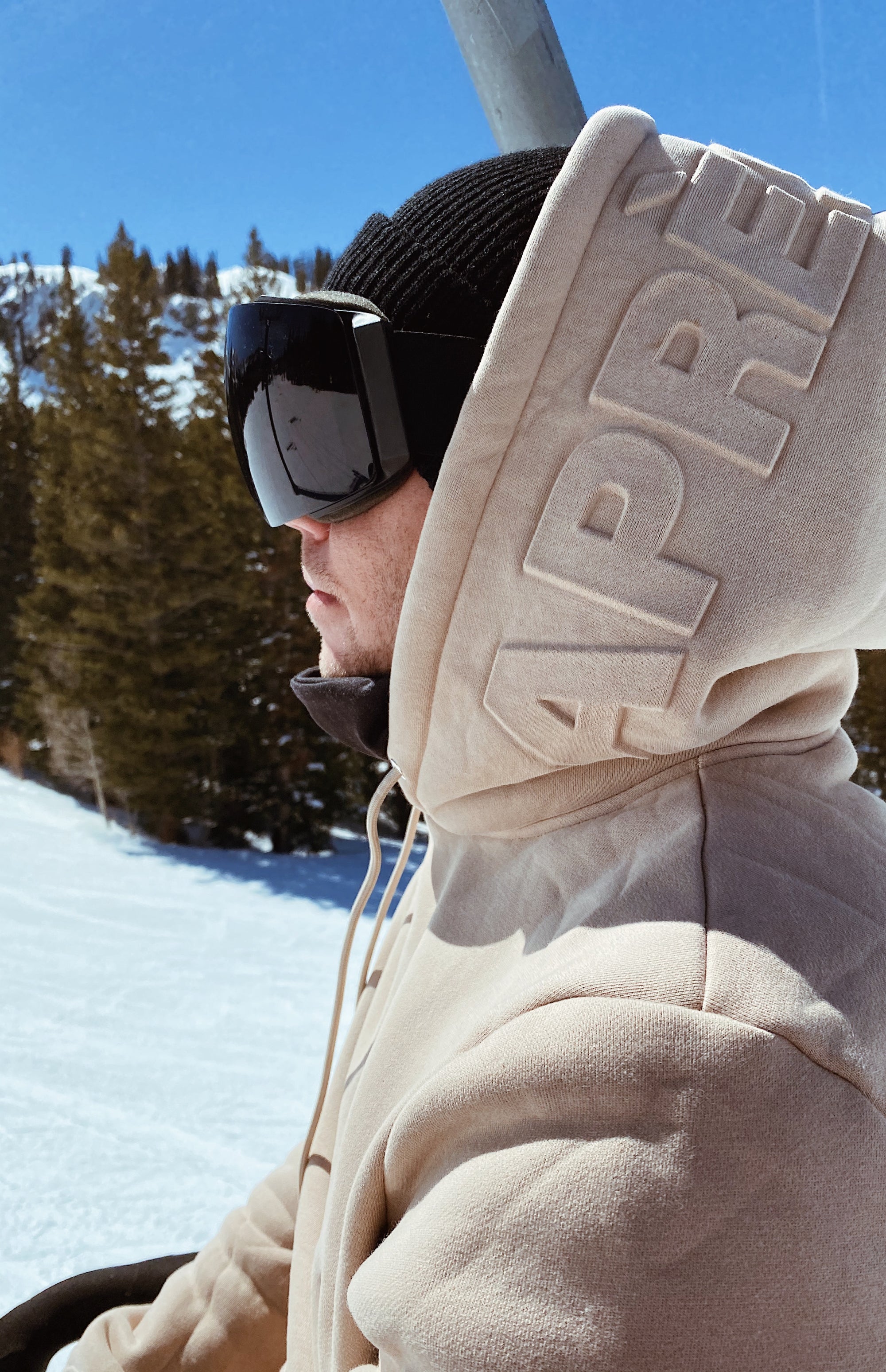 Embossed Hoodie — Champagne