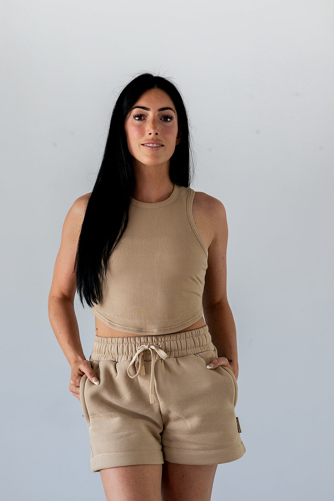 Essential Crop Tank — Champagne