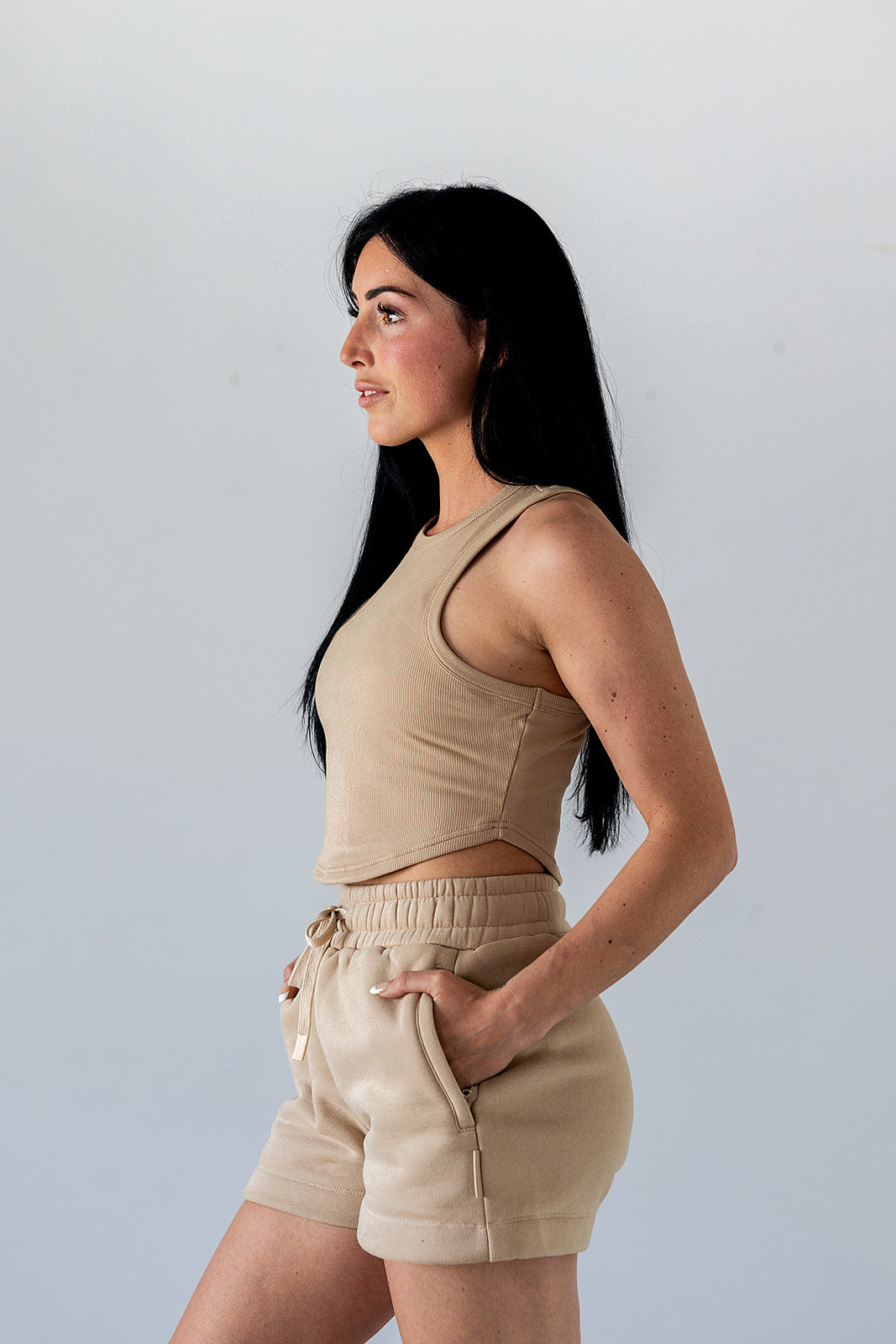 Essential Crop Tank — Champagne