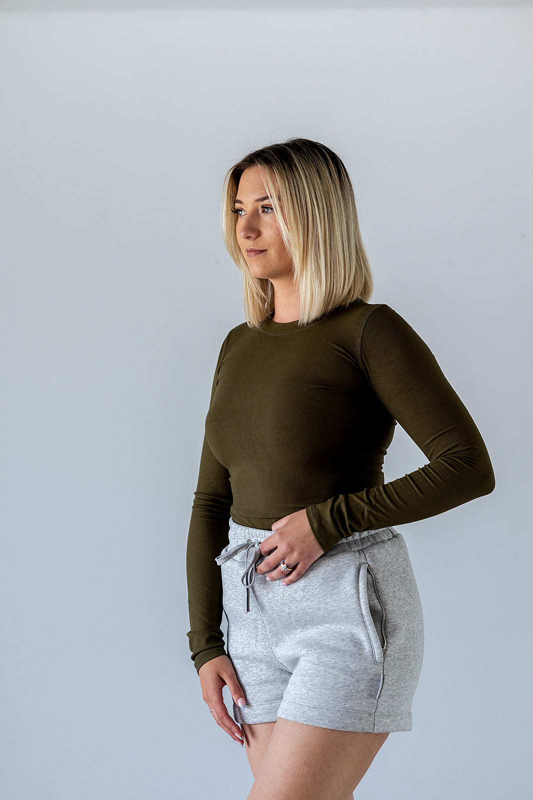 Essential Ribbed Long Sleeve — Pine