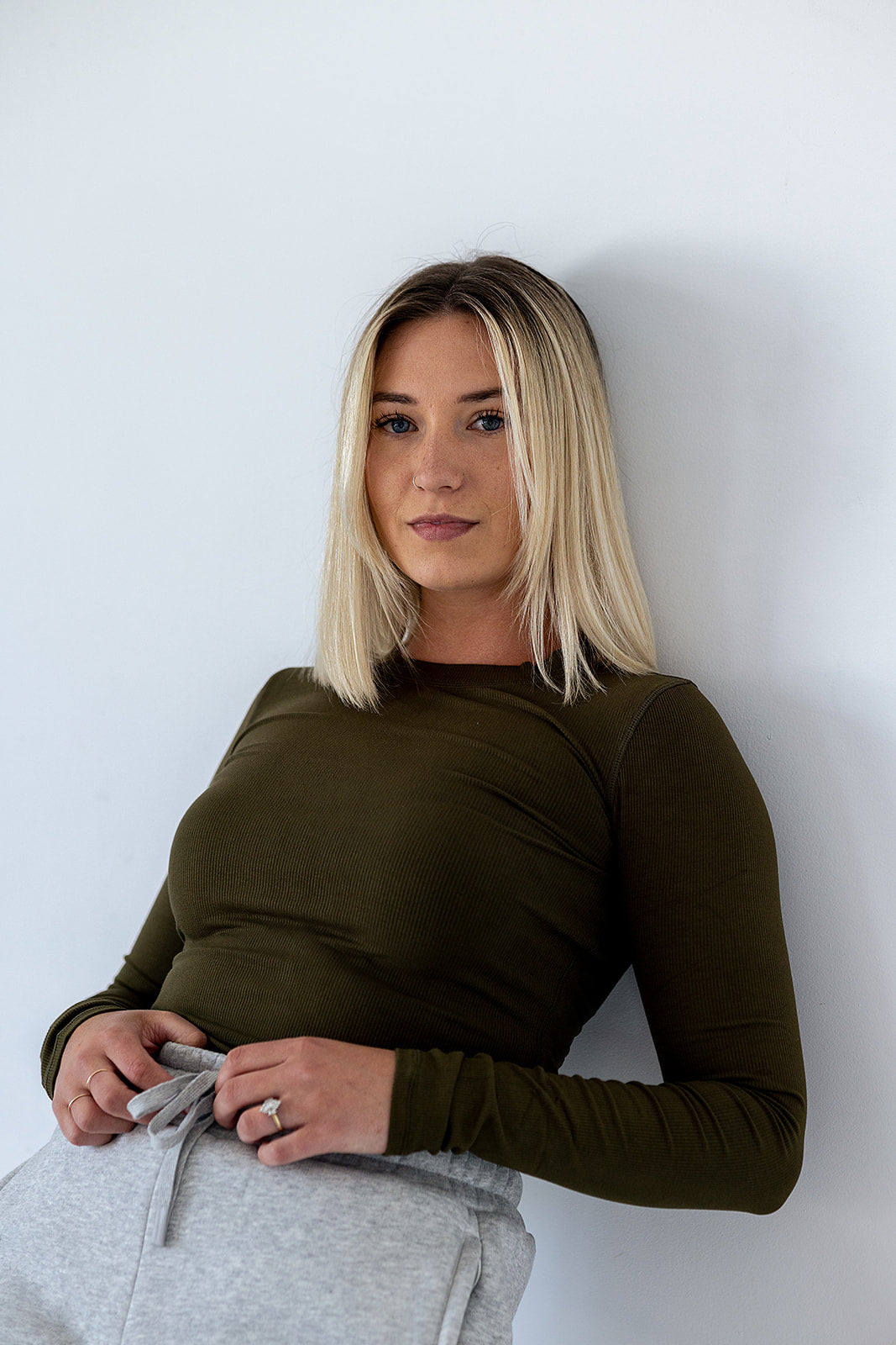 Essential Ribbed Long Sleeve — Pine