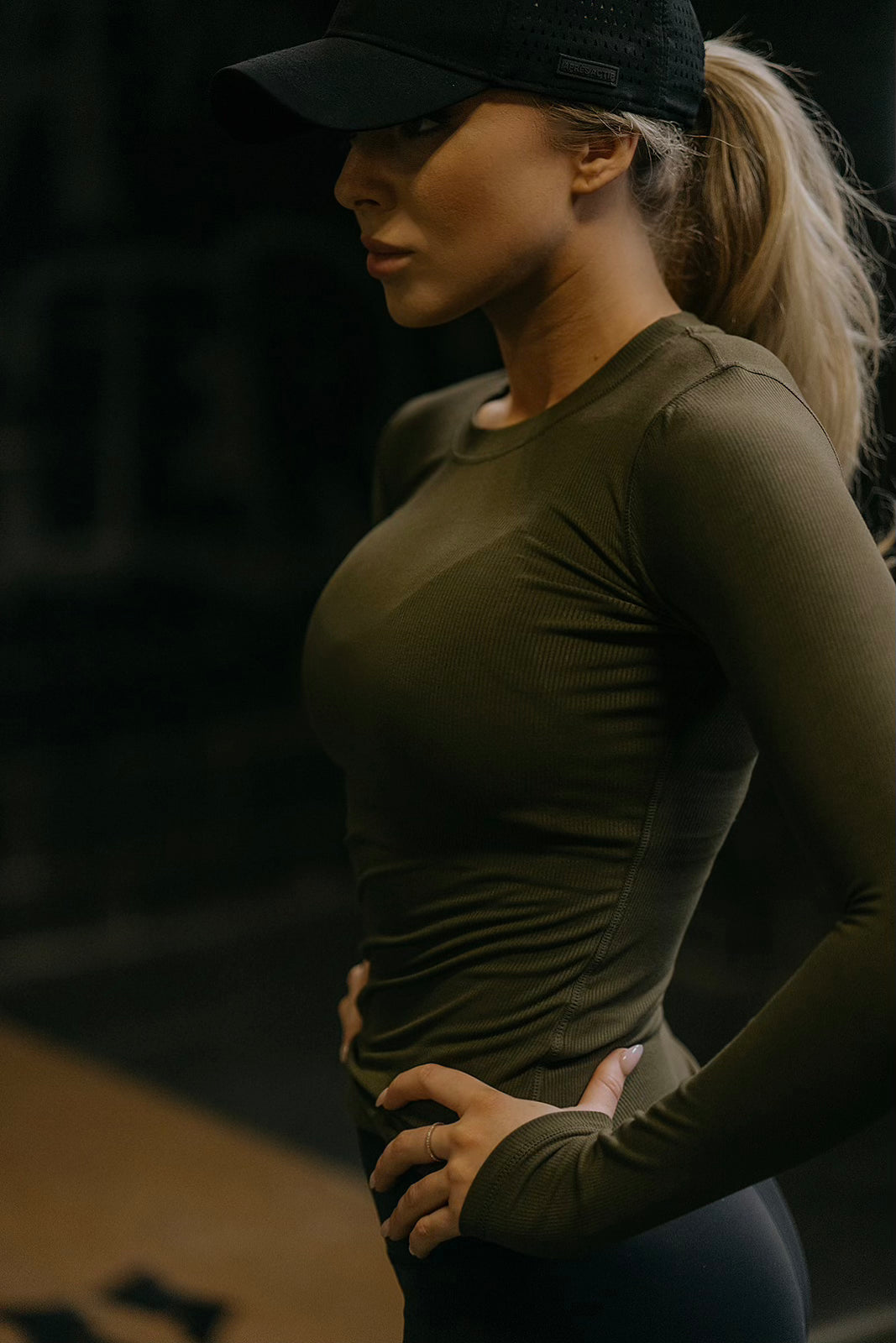 Essential Ribbed Long Sleeve — Pine