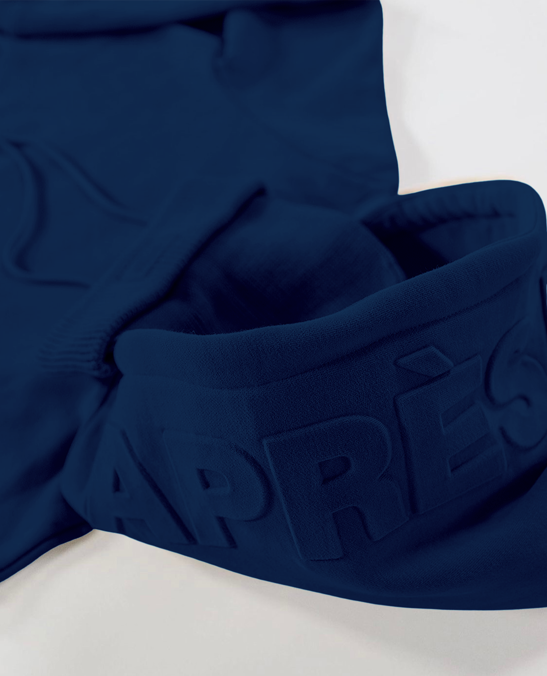 Embossed Hoodie — Navy