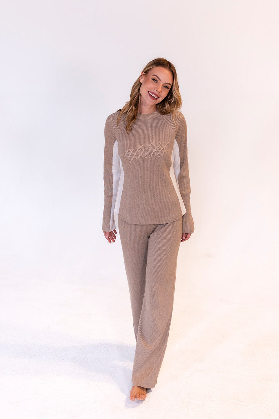 Après Chalet Ribbed Knit Pant — Champagne