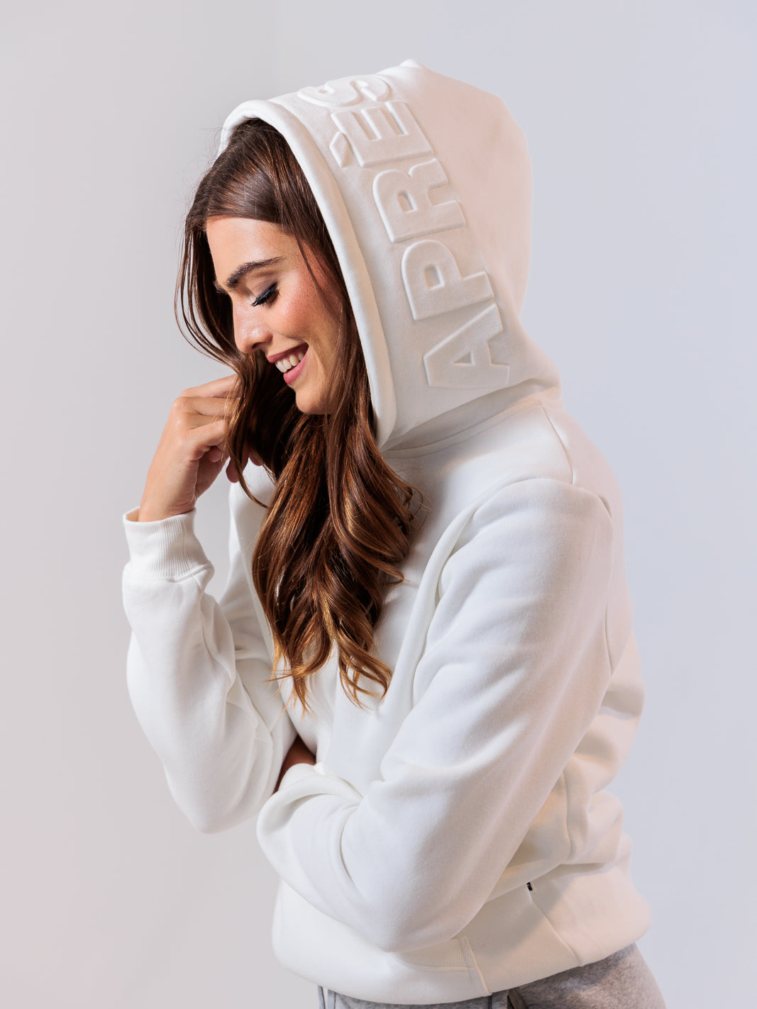 Embossed Hoodie — White