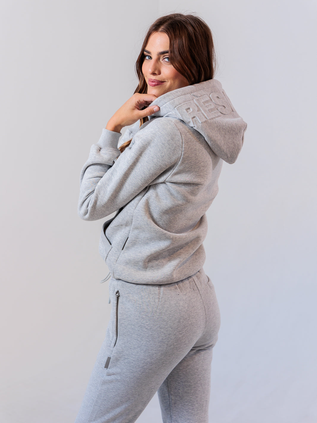 Embossed Hoodie — Grey