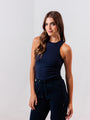 Essential Ribbed Tank — Navy